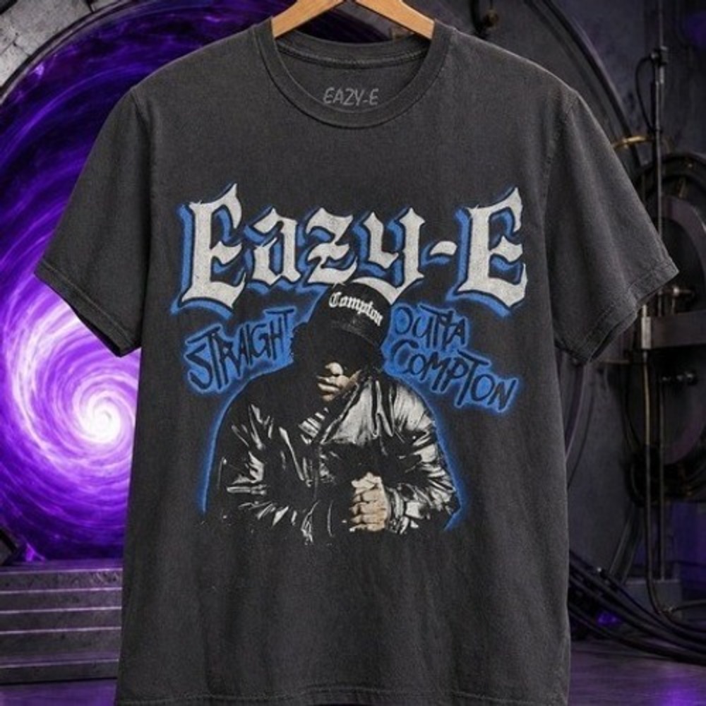 Eazy-E‎ Straight Outta Compton Graphic Tee Black Rap T-Shirt Mens Small